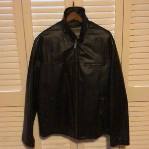 Black leather jacket